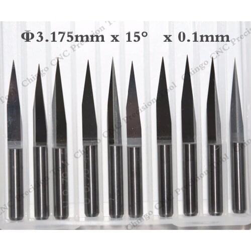 3.175mm*15degrees*0.1mm-50PCS,Freeshipping CNC solid carbide engraving bit,woodworking router bit,PVC,MDF,acrylic,end mill