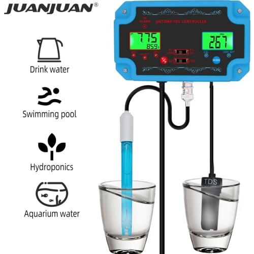 3 in 1 pH/TDS/TEMP Meter PH-2826 Detector pH Controller with Electrode BNC Type Probe Water Quality Tester for Aquarium 30% off
