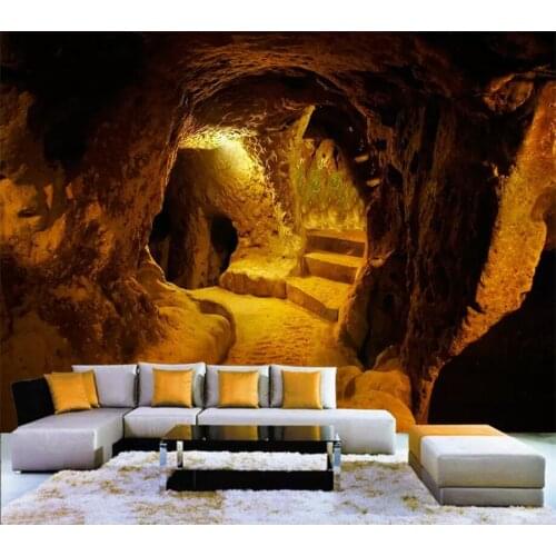 Beibehang papel de parede Custom wallpaper 3d murals original cave stone cave 3d large wall living room bedroom wall paper mural