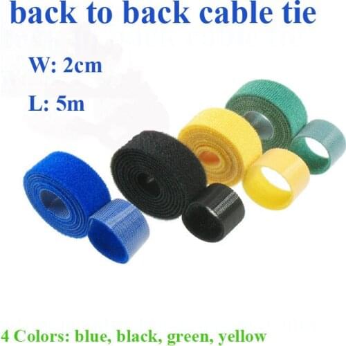 4Colors 2cm*5M Hot Nylon Reusable Cable Ties Self-gripping Strap Stick Ties Computer PC TV Wire Management magic tape thin hook
