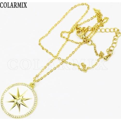 6 Pcs Enamel Neon white Star pendant Enamel Pendant Necklace Fashion Pendant Jewelry Accessories Jewelry Necklace 51809