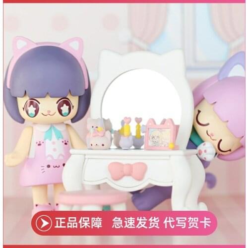 Blind Box Kimmymiki House Series Lovely Anime Figure KMLife Doll Accessories Cute Cat Room Decoration Mini Scene Desk Decoration