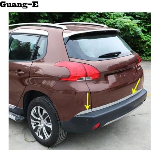 Car Stick Body Stainless Steel Rear Door Tailgate Frame Plate Trim Lamp Trunk 3pcs For Peugeot 2008 2014 2015 2016 2017