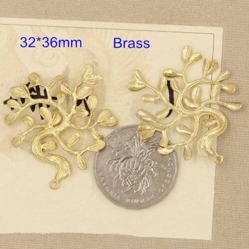 Free Shipping- 6 pcs 32*36mm Tree Pendant,Raw Brass Casting Crafts,Brass Tree Charms For Jewelry DIY,Handmade Arts Supplies