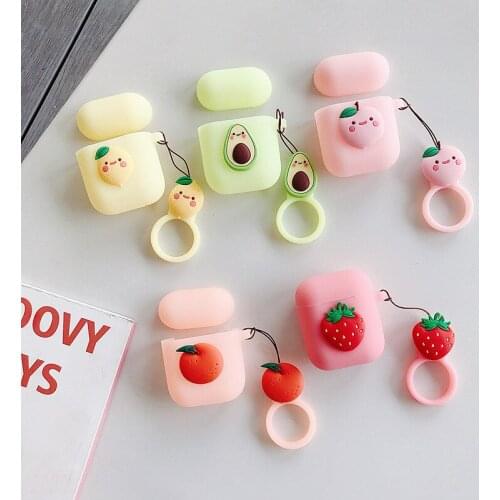 For Airpods 1/2 Case New Summer Fresh Fruit Airpod Protective Cover Apple Wireless Bluetooth Headset Box Soft Silicone Airpods