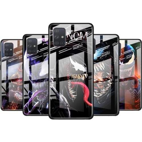 Venom Marvel Hero for Samsung Galaxy S21 Ultra A71 A51 4G 5G A91 A81 A41 A31 A21 A11 A01 Tempered Glass Phone Case