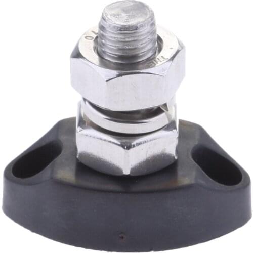 Black Junction Block Power Post Insulated Terminal Stud 8mm Stainless Steel