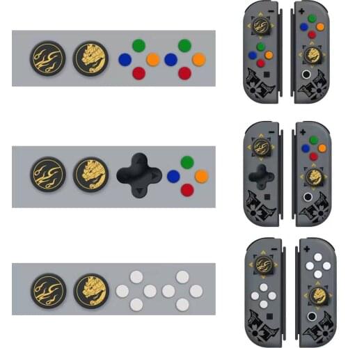 D-pad Move Key Cross ABXY X Button Sticker Thumb Stick Grip Cap Cover For Monster Hunter RISE Nintendo Switch Joy-con Skin Case