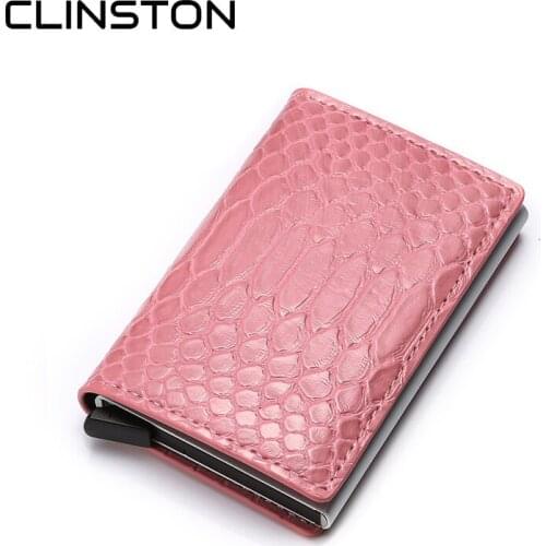 Rfid Blocking Python Pattern Credit Card Holder Wallet Protector Minimalist Slim Credit Card Holder Mini Couple Style Lover Gift