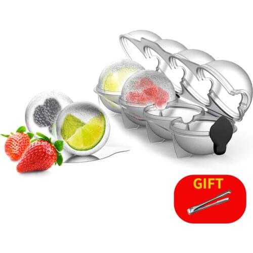 4 Holes Whiskey Ice Cube Mould Food Grade Ice Box For Whiskey Cocktail Bar Ice ball maker Kitchen Party Tool