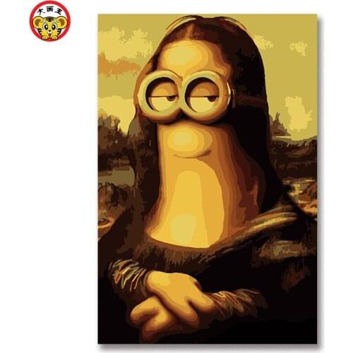 Home decor Oil Painting Coloring Yourself Bedroom Decoration Painting Funny Xiao Huangren and Mona Lisa Funny Chinese Products