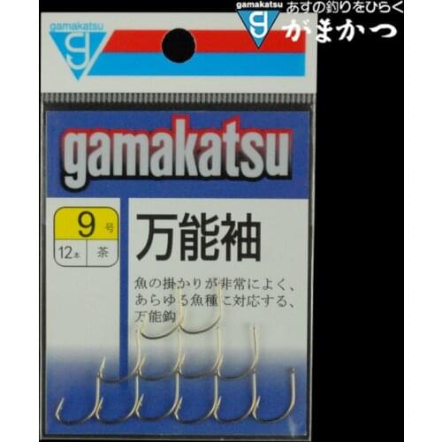 High Quality Japan Gamakatsu Hook Universal Sleeve Brown Barbed Hook Japan Import Gamma Almighty Sleeve Hook