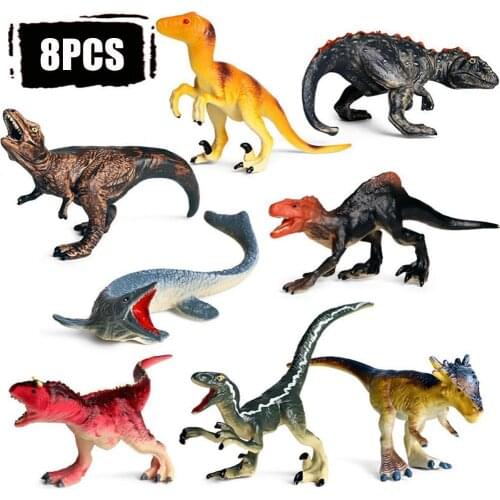 8pcs/lot Batch Mini Dinosaur Model Childrens Educational Toys Cute Simulation Animal Small Figures For Boy Gift For Kids Toys