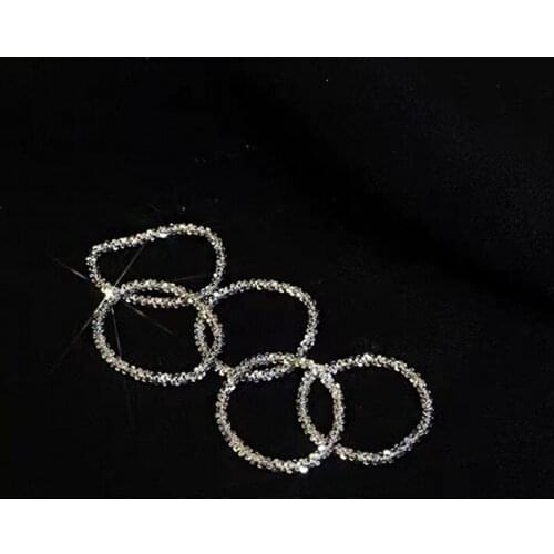 Minar Minimalist Gold Silver Color Shiny Starburst Fishbone Rings Thin Water Wave Chain Rings for Women Glossy Plain Jewelry