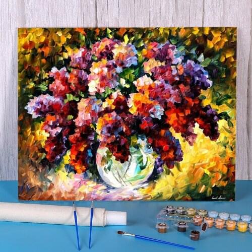Spring Lilac Painting By Numbers Package Oil Paints 40*50 Picture By Numbers Photo Paintings For Adults For Wholesale