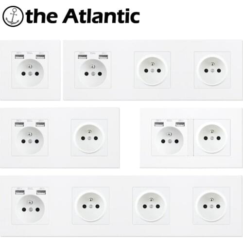 FR France Wall Socket 16A With USB Home Electrical Outlet Double Triple Triple Quadruple 146Type Socket Spain White Plastic