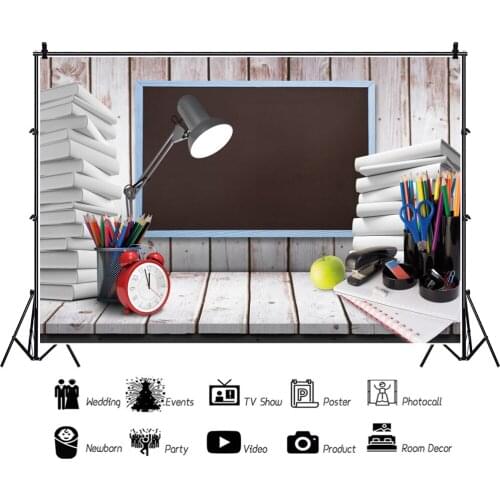 Desk Lamp White Wood Book 3D Printing Backdrops Photocall Vinyl Background Indoor Decorations for Portrait Photography Props