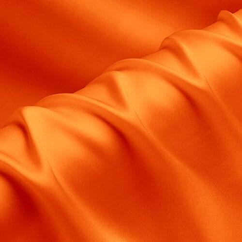 Natural Mulberry Stretch Satin (90% Silk+10% Spandex)16 19m/m Thick 42.5" ( 108cm) 55" (140cm) Width Reddish Orange Silk Fabric