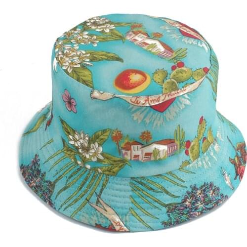 New Summer Fishing Hat Women Men Hip Hop Cap Panama Bucket Hat Reversible Sun Flat Top Fisherman Hats Caps Boonie Gift
