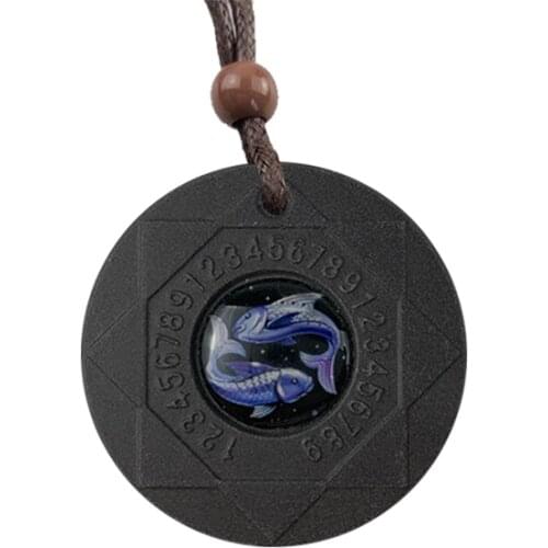 Pisces Anti EMF Radiation Protection Pendant Necklace- Quantum Scalar Lava Stone Necklace Charm Chain Jewelry