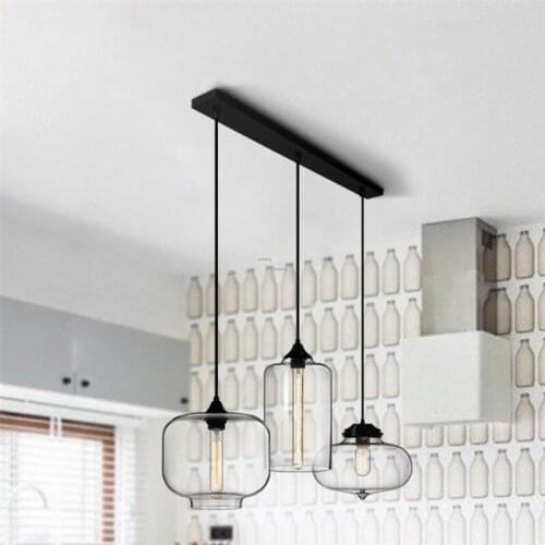 Pendant Lights Kitchen Hanging Lamps American Christmas Decorations for Home Dining Room Bar Deco Pendant Lamp Luminaire Glass