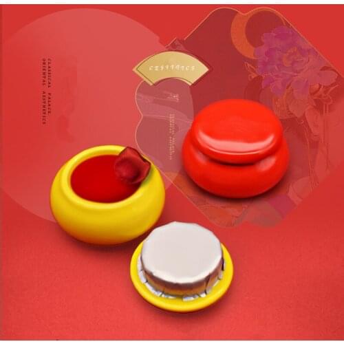 Ceramic Jars Portable Powder Pot mini jar agarwood pot pill seal cans tin stone clam lipstick rouge storage tank