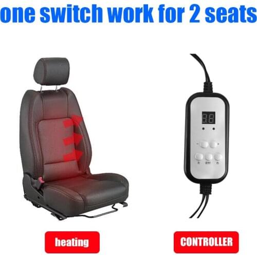 Universal 12V Heated Multifunctional Car Seat Heater Heated Cushion Warmer High/Low Temp Switch and Timer setting for two seats
