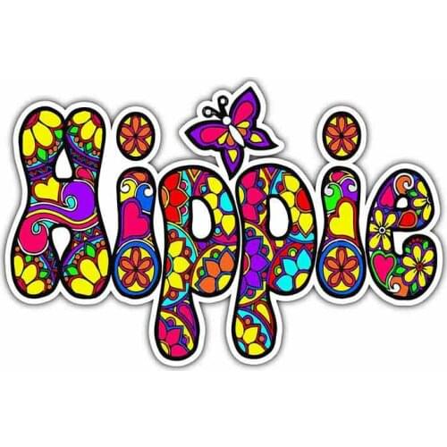 Hippie Peace Motorcycle Car Stickers Vinyl Material Fashion Decals Body for Motorcycle Auto Laptop Truck,13cm*8cm