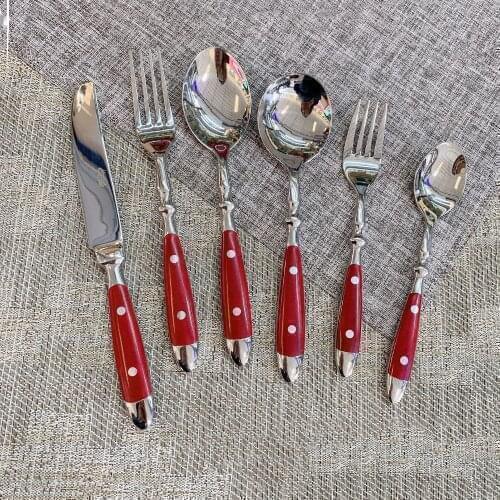 Stainless Steel Western Tableware Two Nail Knife Fork Spoon Wooden Handle Knives, Spoons, and Forks Three-Piece Set Hotel