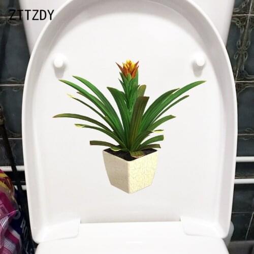 ZTTZDY 23.6×20.7CM Potted Plants Home Room Wall Decoration Creative WC Toilet Stickers T6-0246