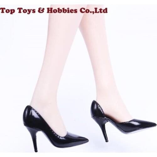 1/6 Female Suit High Heels Shoes Model Black Silver Blue Soft Material Plastic For 12'' Action Figure Toys Model