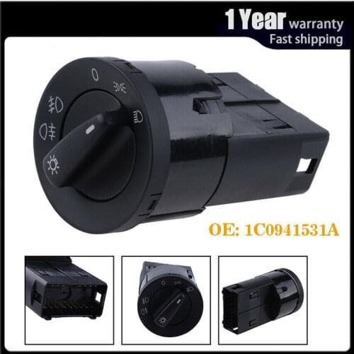 1C0941531A For VW Beetle Golf Jetta Passat Bora Polo Lupo Sharan Headlight Fog Lamp Control light Switch Car Accessories