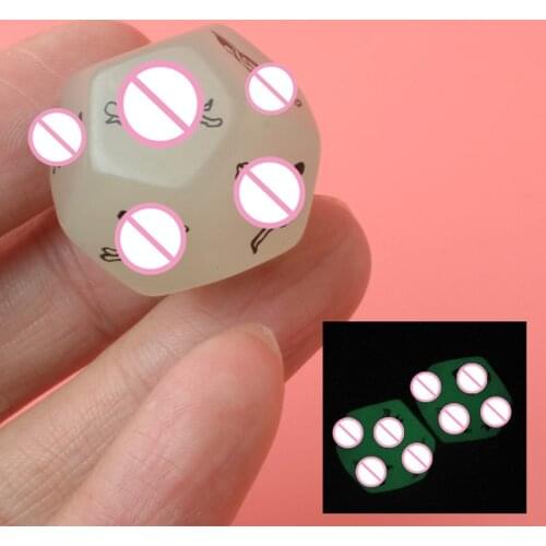 2PCS Sex Dice 12 Positions Erotic Craps Sex Glow Dice Love Dices Board Games for Adults Sex Toys Noctilucent Couples Dice Game