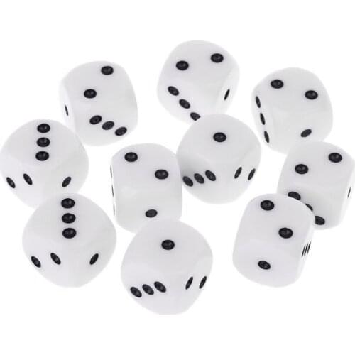 2021 Top 10Pcs 16mm D3 Six Sided Dices Beads For Dungeons & Dragon D&D RPG Poly Desktop Table Playing Games