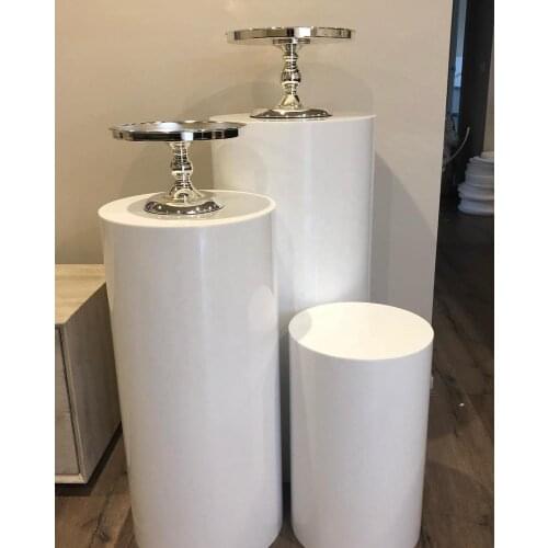 3pcs/set)for white wedding stage Wholesale Acrylic Wedding Plinth White Acrylic Display Stand senyu1583