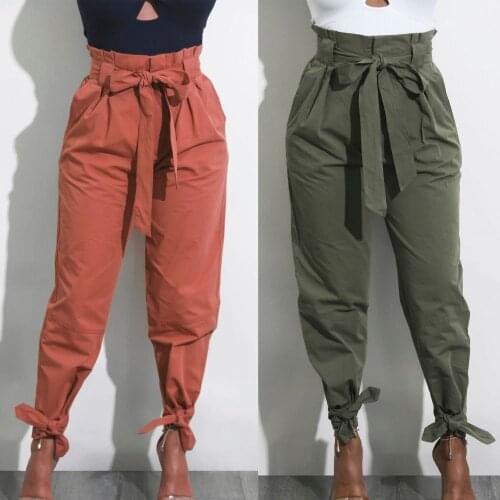 Zoulv 2021 High Waist Elastic Pants Ladies Long Pants Casual Trousers Fashion Skinny Pencil Pants Plus Size S -Xl Women Pants