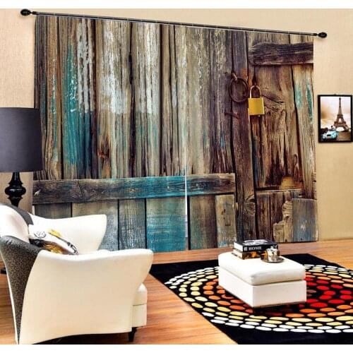 Woods curtains Window Blackout curtain Luxury 3D Curtains set For Bed room Living room Office Hotel Home Wall Decorative Drape