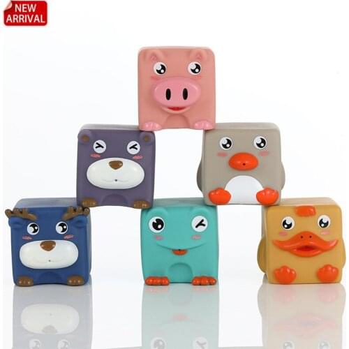 Baby Toys Sensory Toys Animal Number Soft Glue Pattern Building Blocks DIY Blocks Educational Creative Bath Toys for Children