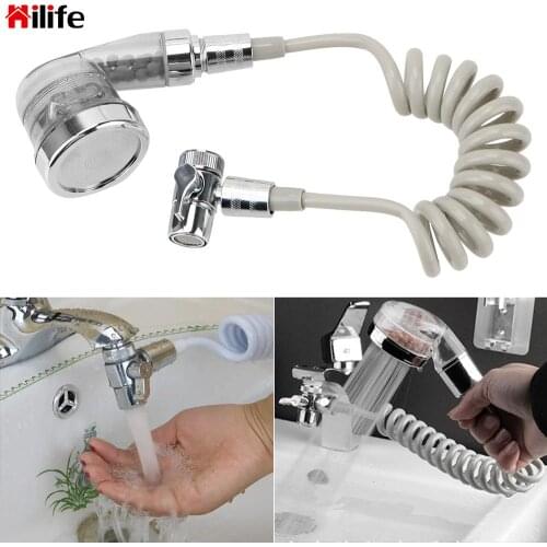HILIFE Adjustable Water Saving Shower Head For Kitchen Bathroom Faucet Faucet External Shower With Holder Faucet Filter