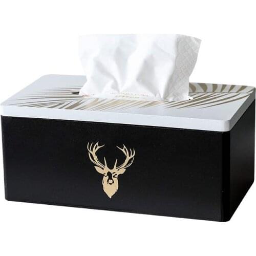 Creative Simple Bedroom Household Coffee Table Living Room Wood Tissue Box