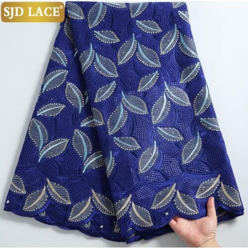 SJD LACE African Lace Fabric 2021High Quality Embroidery Swiss Voile Lace In Switzerland Cotton For Nigeran Man Dress Sew A2248