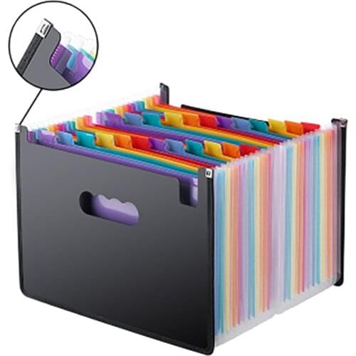 Multifunctional 12 Pockets Expanding File Folder A4 Expandable Portable Stand Plastic Business File Office Business Organize Box