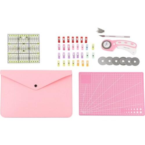 HOT SALE 26Pcs Rotary Cutter Kit 45Mm Rotary Cutter & A4 Cutting Mat & Patchwork Ruler & Blade For Quilting Leather Crafting