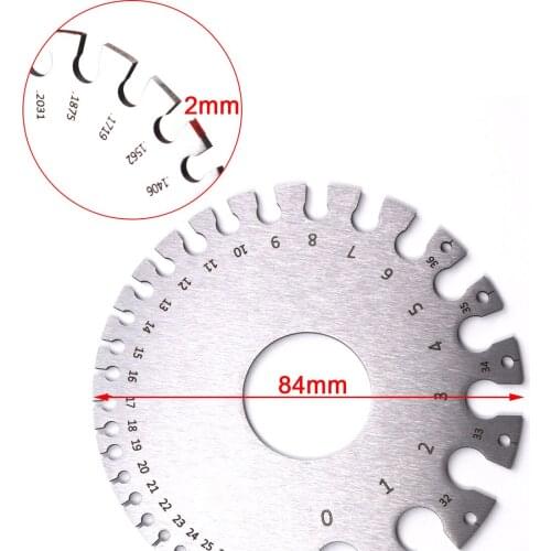 New 1PC Stainless Steel Standard Round Dual Sided Wire Gauge for Woodworking Hardware Mechanical Equipmen of Specifications