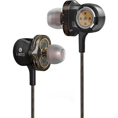 New 3.5mm Wired Earbuds Super Bass Stereo Sound Sport Wired Headsets Dual Dynamic Driver Wired Earphones I8