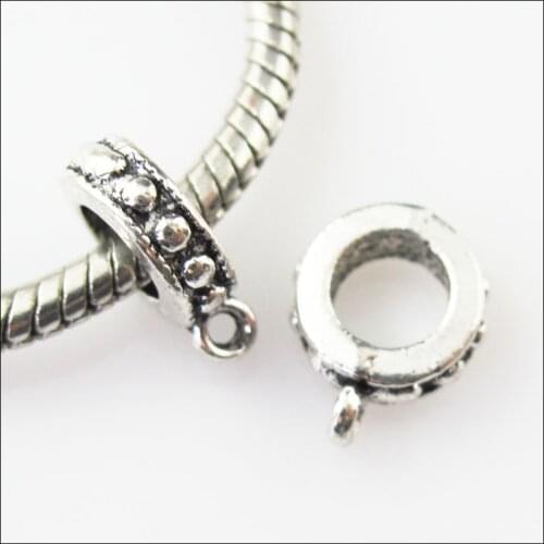 New 30Pcs Tibetan Silver Tiny Bail Bead Fit Bracelet Charms Connectors 10x13mm