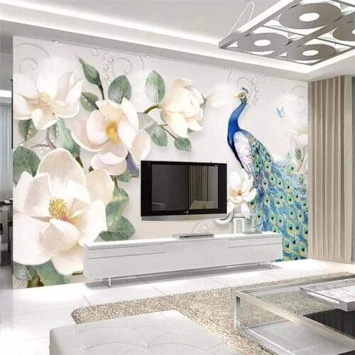 Beibehang Custom wallpaper 3d modern minimalist hand-painted oil painting floral European-style 3d wallpaper decoration painting