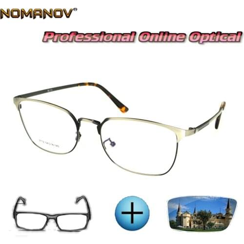 Custom Made Prescription Glasses Optical Photochromic Myopia Reading Glasses Vintage Titanium Alloy Glasses Frame Men Women
