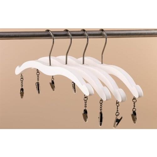 Wholesale rose gold clip plastic bra lingerie clothes hanger white underwear hanger