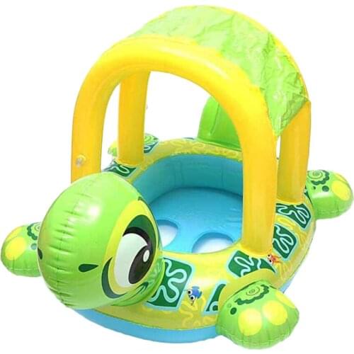 Portable Cartoon Turtle Shape Inflatable Baby Beach Swimming Pool Floating Seat Boat Pool Toys For Children Gift